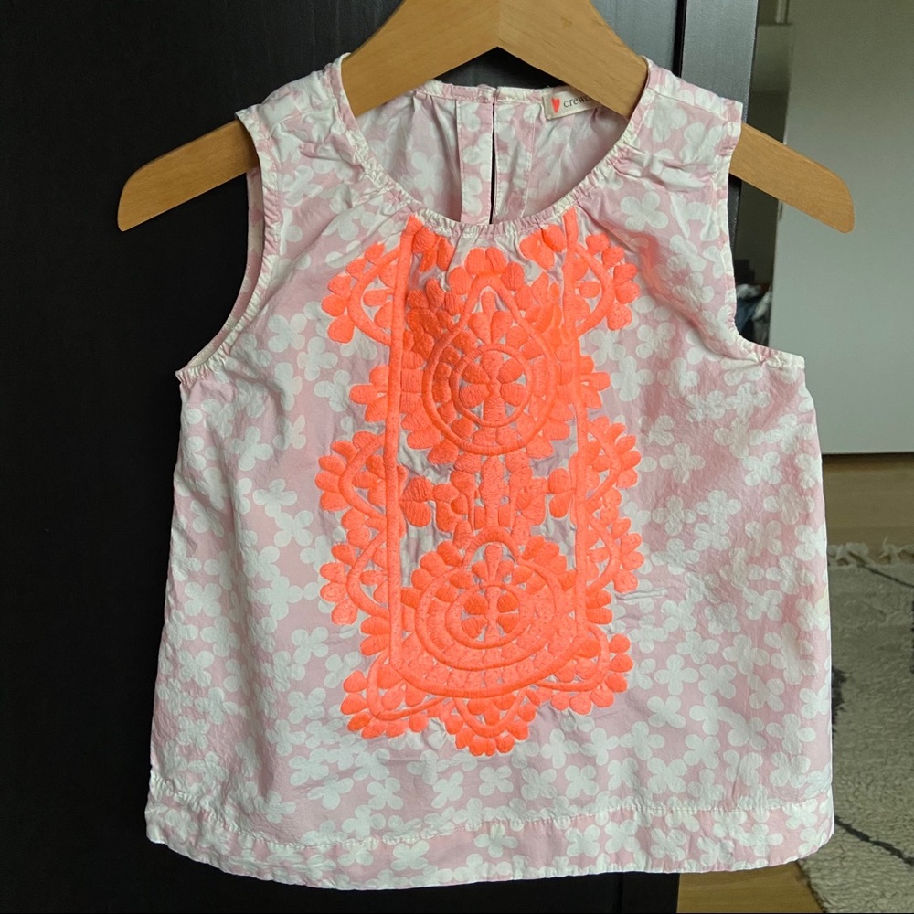 Girls Crewcuts Embroidered sleeveless blouse sz 6